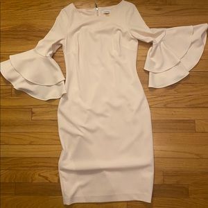 👗 Calvin Klein Pale pink, golden zipper dress